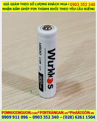WƯKKOS 14500, Pin sạc Lithium Li-ion 3.7v WƯKKOS 14500 (900mAh) chính hãng